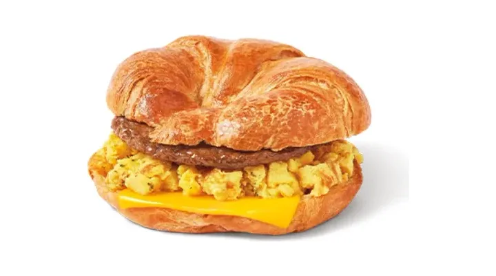 Sausage & Bacon Double Stacked Scrambled Egg Loaded Croissant